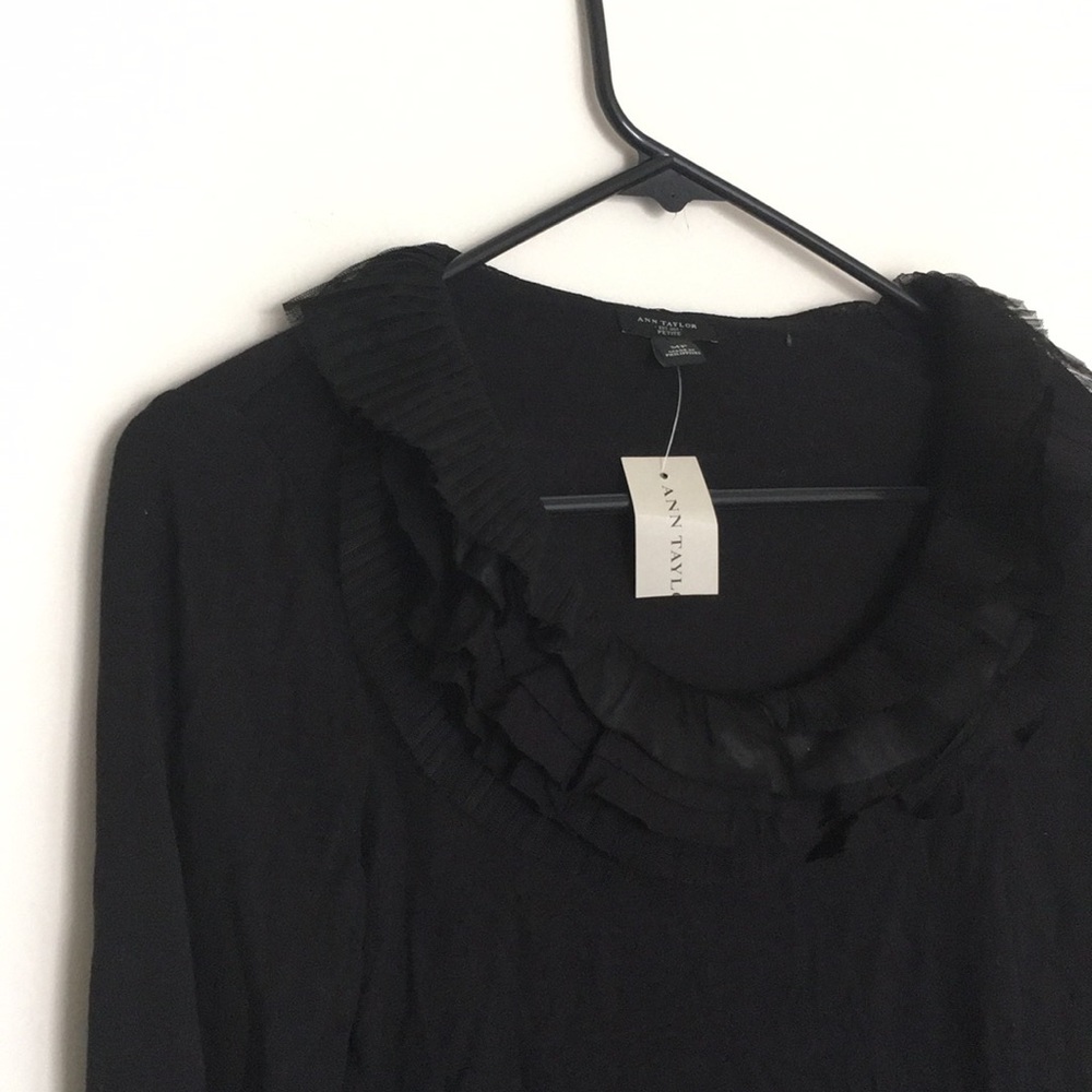 Black Ann Taylor Long Sleeved Top